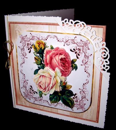 Vintage Rose Card with Decoupage by Dianne Jackson