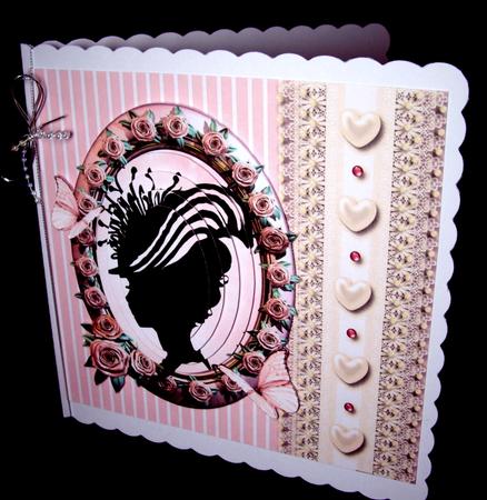 Pretty Silhouette Lady in Frame Oval Pyramids by Dianne Jackson