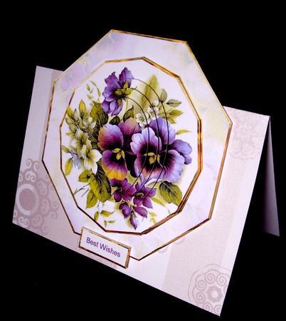 Purple Flowers Card with Topper and Stackers by Dianne Jackson