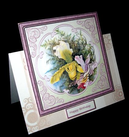 Iris Yellow and Mauve Card with Petal Stackers by Dianne Jackson
