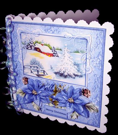 Blue Poinsettias Vintage Christmas by Dianne Jackson