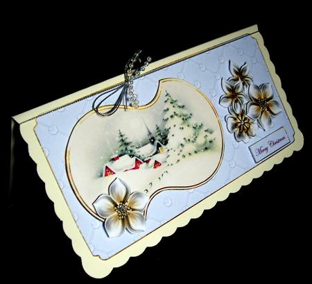 Christmas in the Moonlight Dl Card with Topper by Dianne Jackson