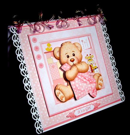 New Baby Girl Baby Blanket 8x8 Mini Kit & Decoupage by Dianne Jackson