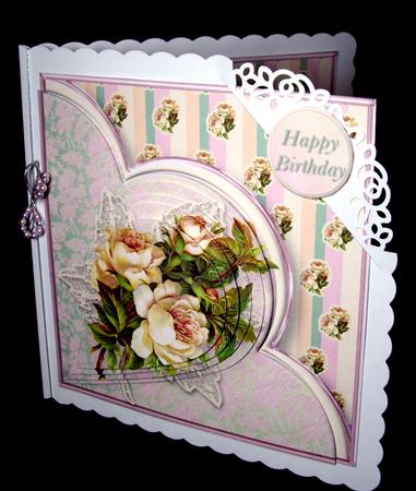 Vintage Roses Teardrop Pyramid Card Mini Kit by Dianne Jackson