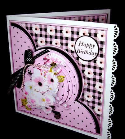 Pink Daisies Teardrop Pyramid Card Mini Kit by Dianne Jackson