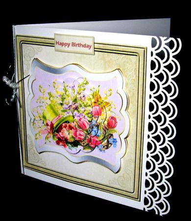 Vintage Flowers Card Front with a Topper by Dianne Jackson