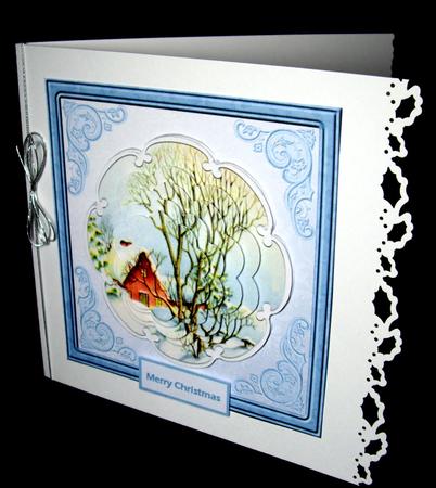 Cottage in the Snow Card with Petal Stackers by Dianne Jackson