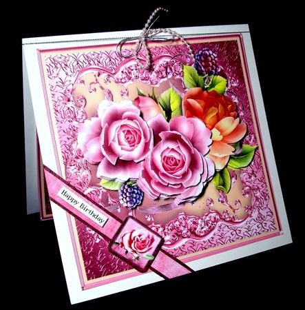 Summer Roses Metallic Frame Card Mini Kit by Dianne Jackson