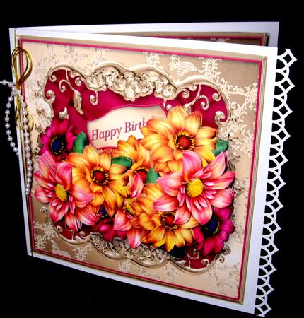 Dahlias Metallic Frame Card Mini Kit by Dianne Jackson