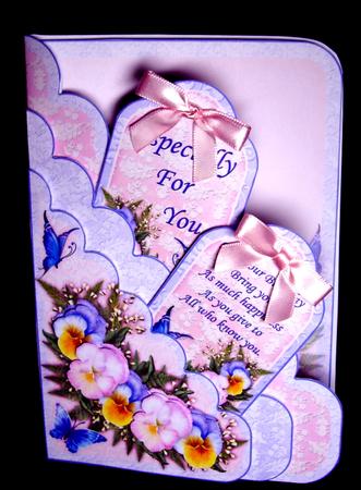 Pansies Scallop Pocket Card Kit by Dianne Jackson