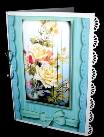 Beautiful Roses in a Scalloped Frame  by Dianne Jackson