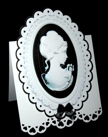 Pretty in Black, Lady Cameo Oval Pyramids by Dianne Jackson