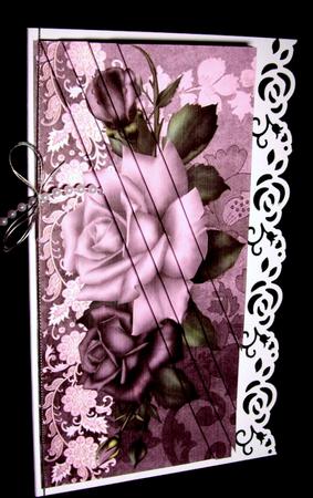 Aubergine Roses Trifold Pyramage by Dianne Jackson