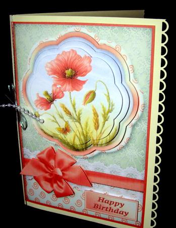 Pretty Poppies Petal Pyramid Card by Dianne Jackson