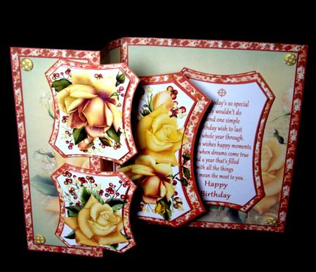 Fold Back Pop-up Autumn Roses by Dianne Jackson