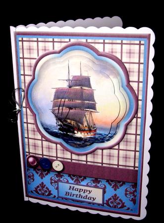 Sailing Ship Petal Pyramid Card by Dianne Jackson