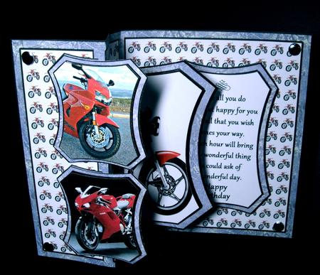 Fold Back Pop-up Motorbikes by Dianne Jackson
