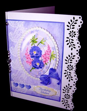 Pearl Glass Cameo in Lilac - Best of Both Worlds Card Front by Dianne Jackson