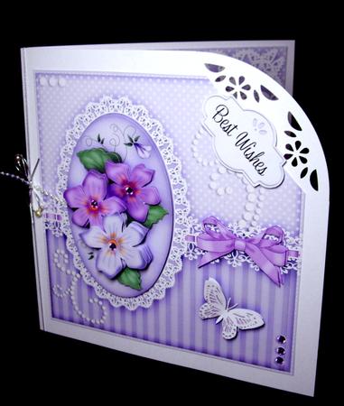 8x8 Violas & Lace a Touch of Elegance Mini Kit 3D Decoupage by Dianne Jackson