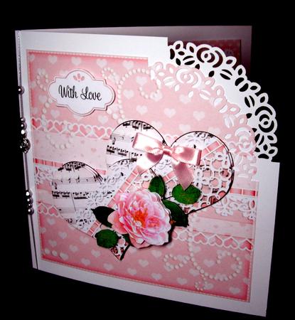8x8 Hearts Rose & Pearls a Touch of Elegance Mini Kit 3D Dec by Dianne Jackson