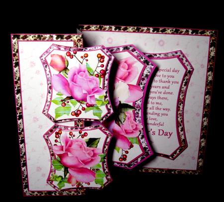 Fold Back Pop-up Mother's Day Pink Roses by Dianne Jackson