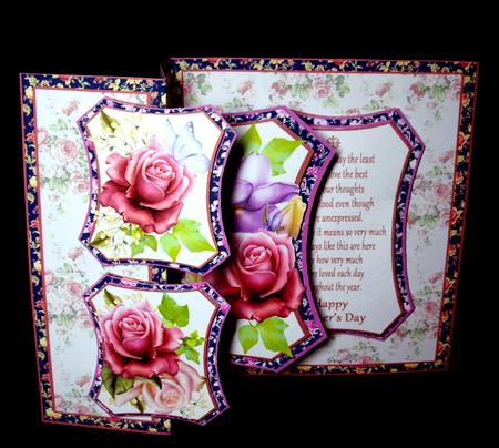 Fold Back Pop-up Vintage Roses Mother's Day by Dianne Jackson