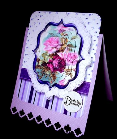 Beautiful Lace Bracket with Lilac Roses by Dianne Jackson