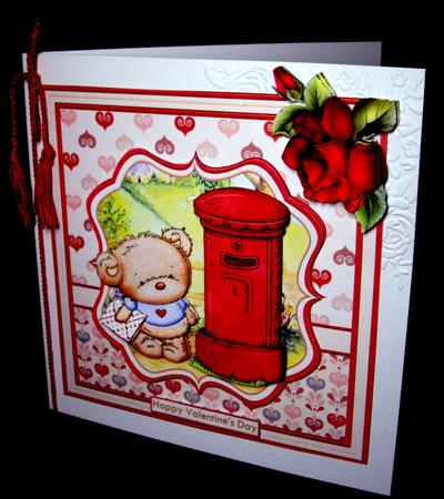 Sending Teds Love 8x8 Mini Kit & Decoupage Optional Flower by Dianne Jackson