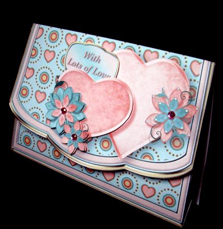 Valentine Hearts Flapover Clutch Bag Card Mini Kit by Dianne Jackson