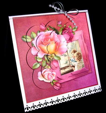 Vintage Children Feeding Birds Scalloped Pyramid by Dianne Jackson
