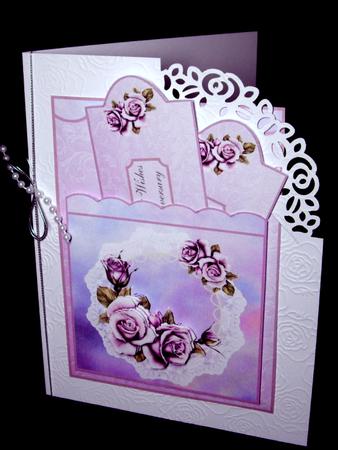 Lilac Roses & Lace Pocket Card by Dianne Jackson