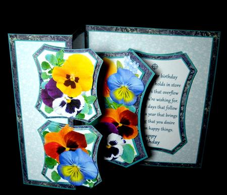 Fold Back Pop-up Pansies (birthday) by Dianne Jackson