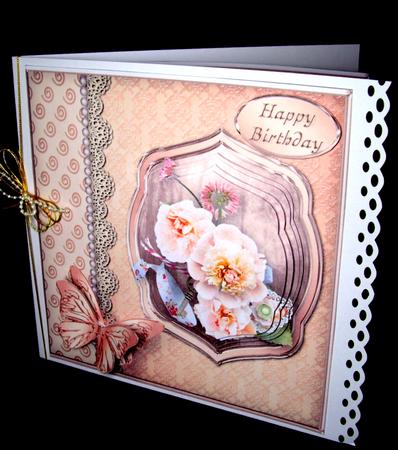Peach Posy Lace and Pearls Card Mini Kit by Dianne Jackson