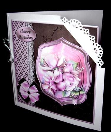 Pink Roses Lace and Pearls Card Mini Kit by Dianne Jackson