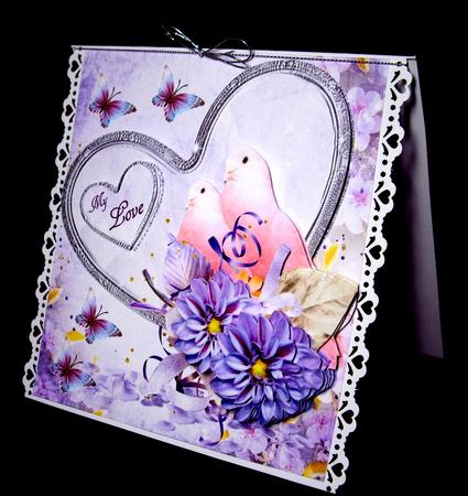 Doves of Love Heart Topper with Decoupage by Dianne Jackson