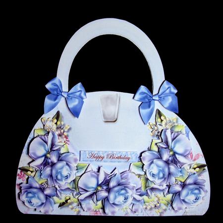 Hand Bag Card Roses Minikit by Dianne Jackson