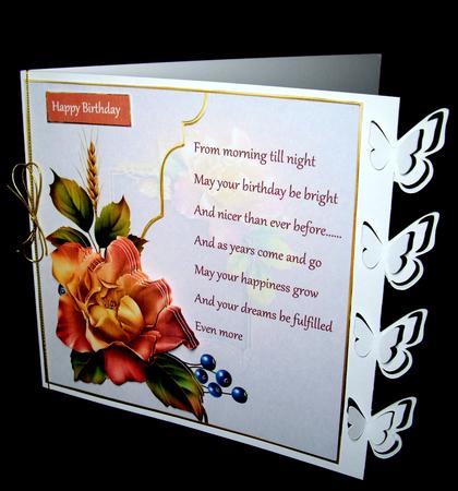 Rustic Birthday Rose Card with Decoupage by Dianne Jackson