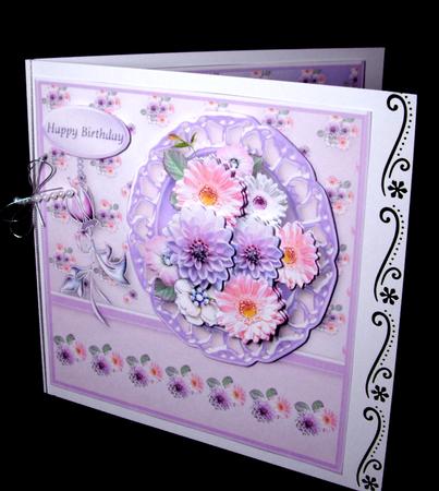 Lilac and Pink Posy Cameo Card Mini Kit by Dianne Jackson