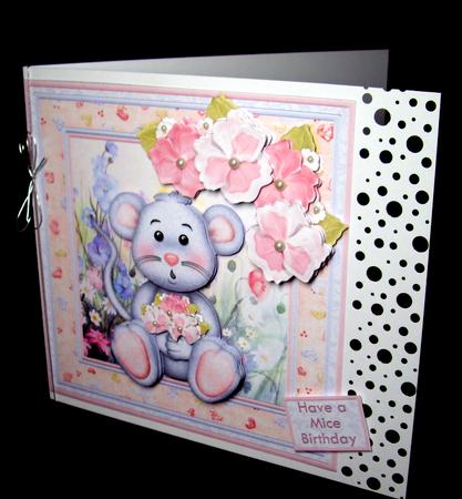 Meadow Mouse with Pansies 8x8 Mini Kit & Decoupage by Dianne Jackson