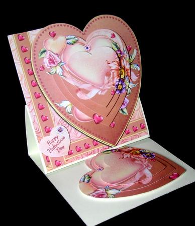 Glorious Pink Heart Shaped Card Front by Dianne Jackson
