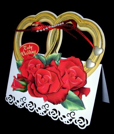 Pretty Things Shaped Card Mini-kit - Hearts & Red Roses by Dianne Jackson