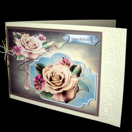 Champagne Rose Card with Decoupage by Dianne Jackson