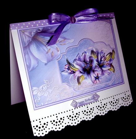 Winter Lilies Card with Decoupage by Dianne Jackson