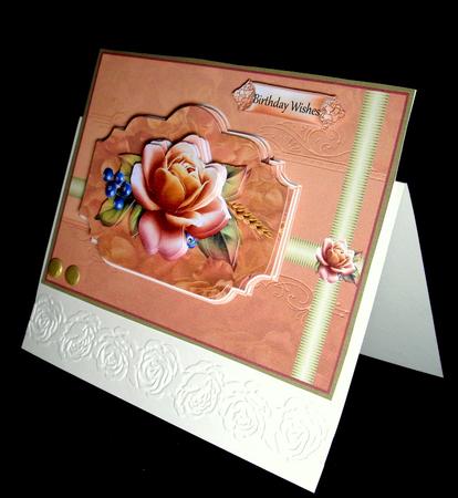 Autumn Rose Card with Decoupage by Dianne Jackson
