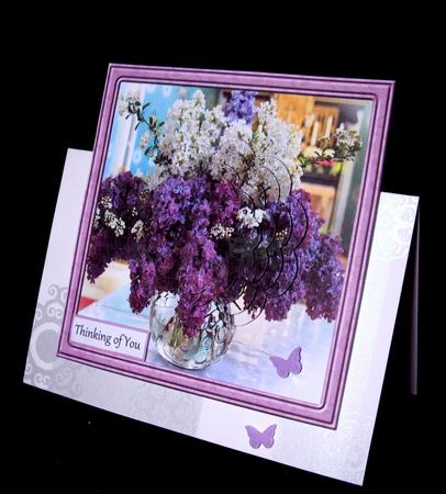 A Vase of Lilacs Card and Stacker by Dianne Jackson