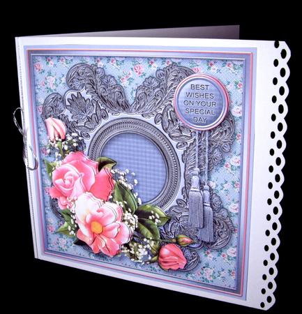 Pink Roses on a Fancy Frame Decoupage Mini Kit by Dianne Jackson