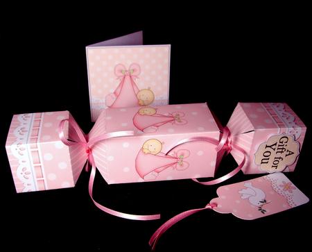 3D Baby Girl Cracker Gift Favour Boxes by Dianne Jackson