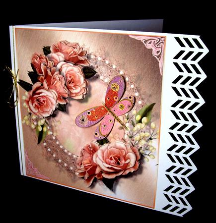 Beautiful Peach Roses on a Pearl Frame by Dianne Jackson