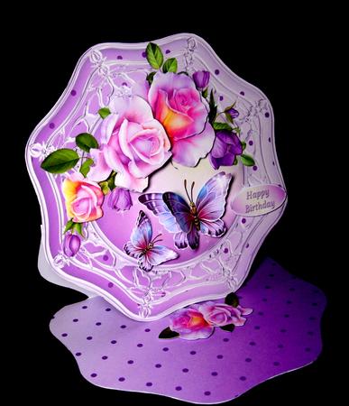 Roses and Butterflies Wavy Octagon Card Mini Kit by Dianne Jackson