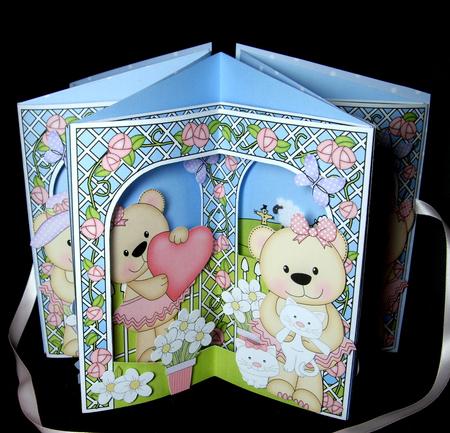 3D Livvy Bear Carousel Scene Card Kit by Dianne Jackson